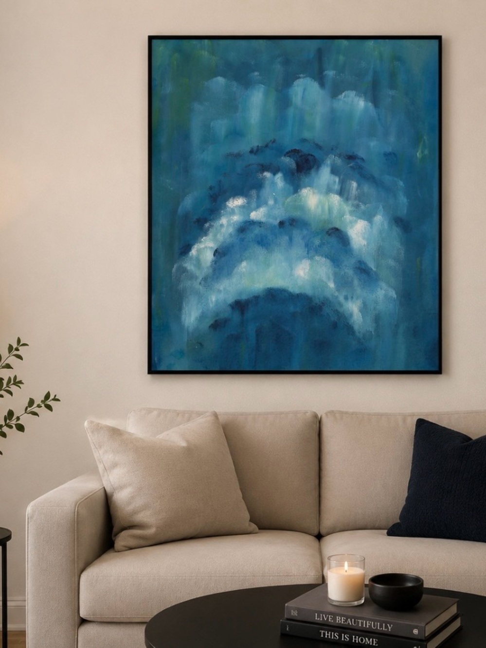 Abstract Blue Wall Art Canvas